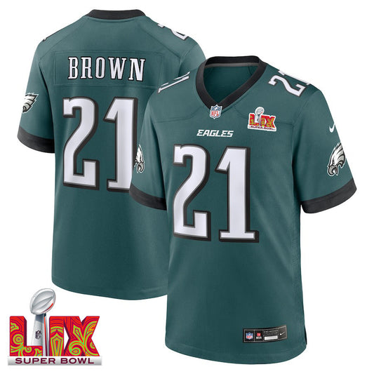 Sydney Brown #21 Philadelphia Eagles Super Bowl LIX Jersey – – Midnight Green JS2844