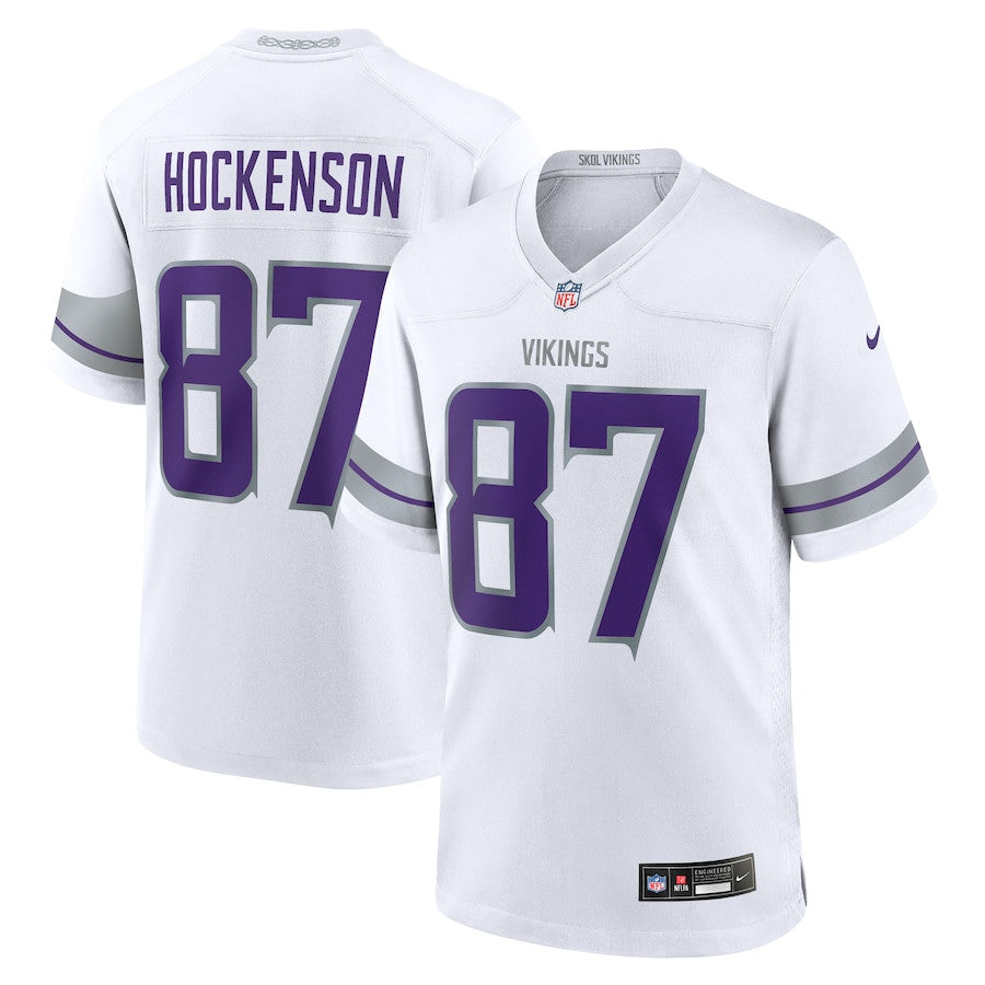 T.J. Hockenson 87 Minnesota Vikings Alternate Game Player Jersey – White JS1138