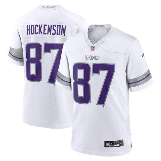 T.J. Hockenson 87 Minnesota Vikings Alternate Game Player Jersey – White JS1138