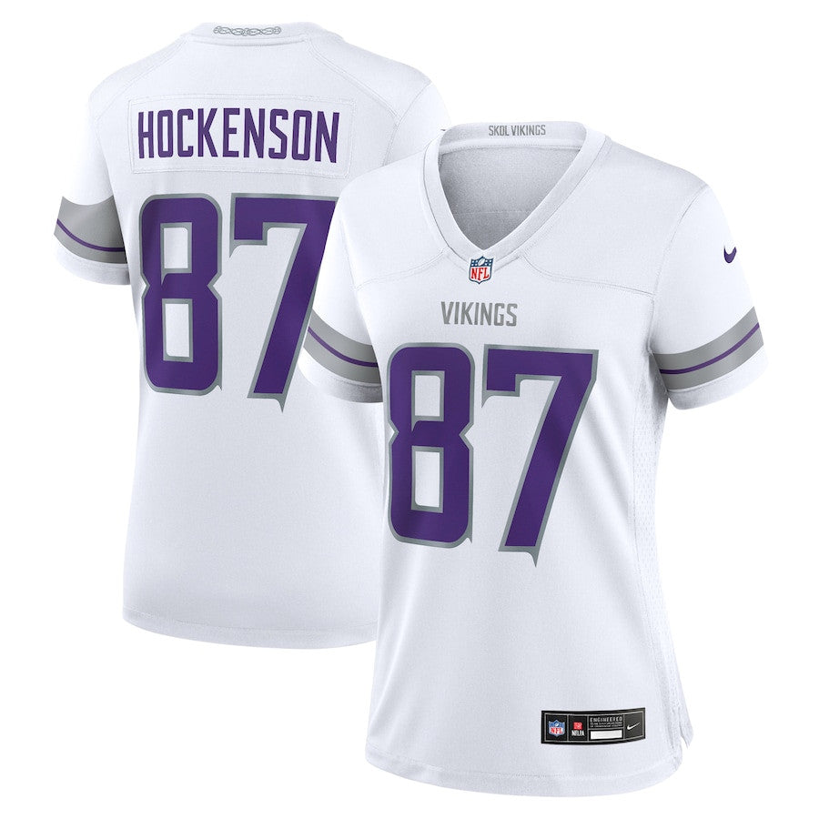 T.J. Hockenson 87 Minnesota Vikings Alternate Game Player Jersey – White JS5887