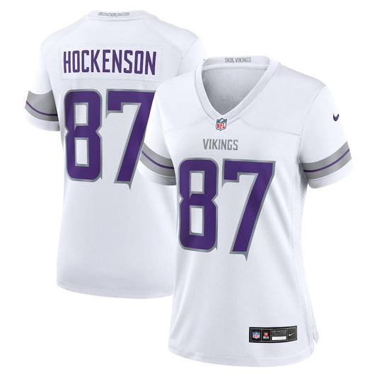 T.J. Hockenson 87 Minnesota Vikings Alternate Game Player Jersey – White JS5887