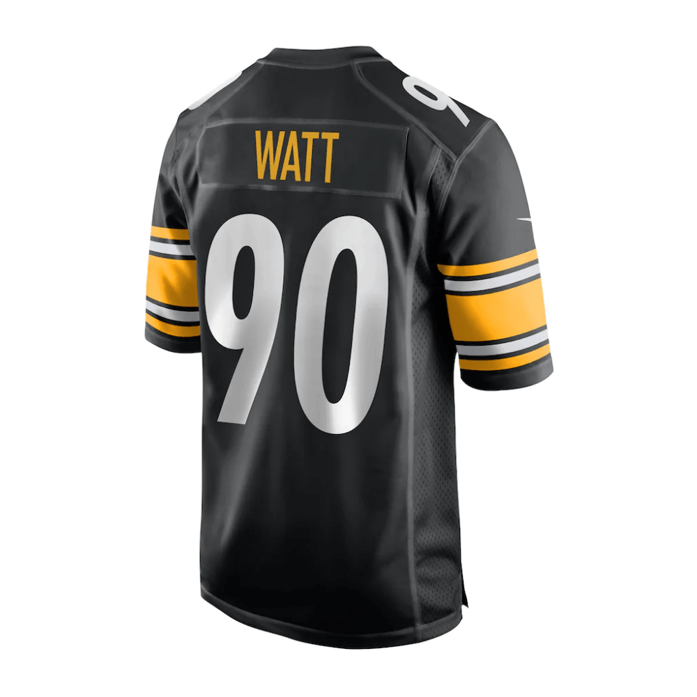 T.J. Watt 90 Pittsburgh Steelers 2025 Pro Bowl Patch Game Jersey – Black JS5689