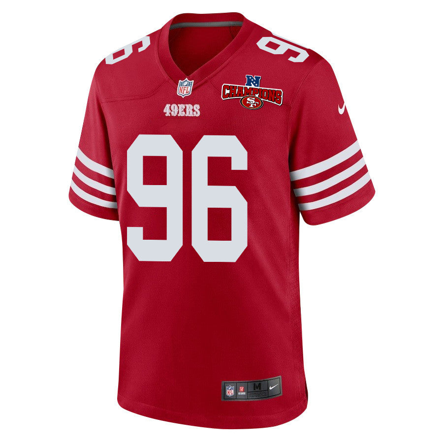 T.Y. McGill 96 San Francisco 49ers NFC Champions Patch Game Jersey – Scarlet JS5963