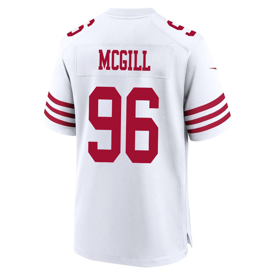 T.Y. McGill 96 San Francisco 49ers Super Bowl LVIII Patch Game Jersey – White JS7593
