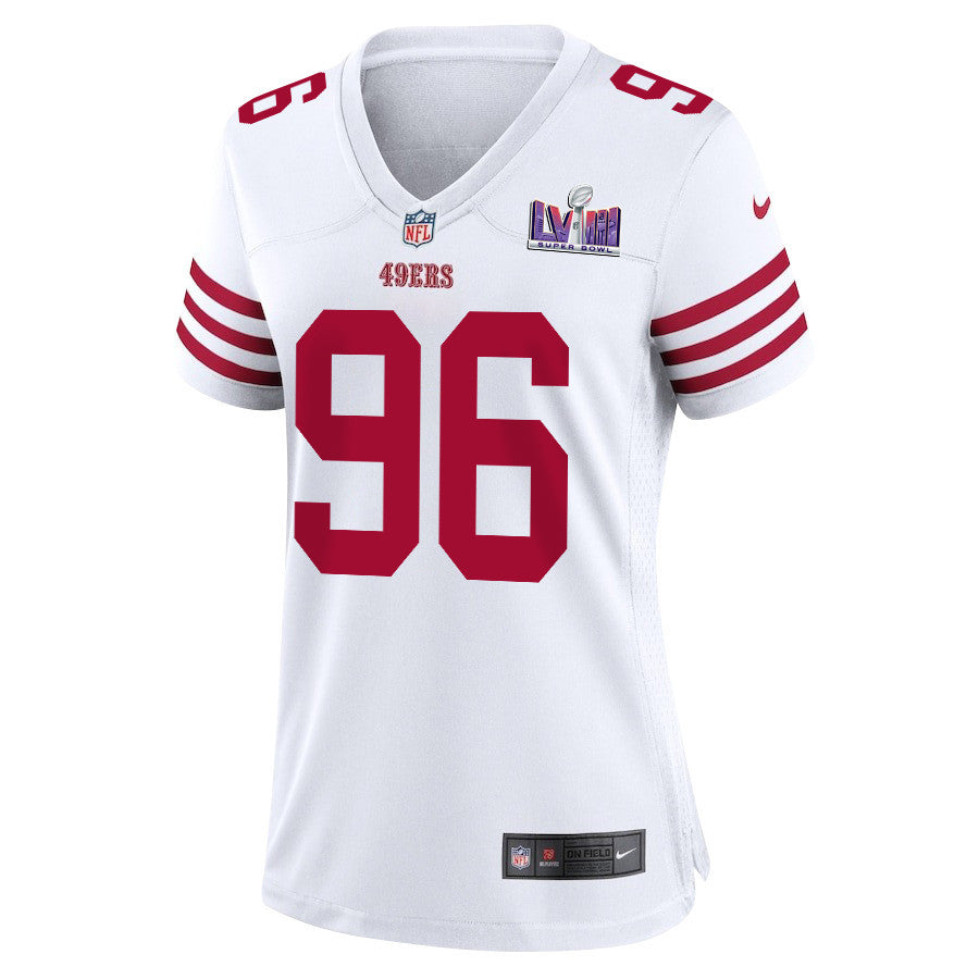 T.Y. McGill 96 San Francisco 49ers Super Bowl LVIII Patch Game Jersey – White JS4220