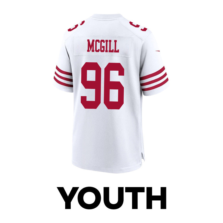 T.Y. McGill 96 San Francisco 49ers Super Bowl LVIII Patch Game Jersey – White JS4739