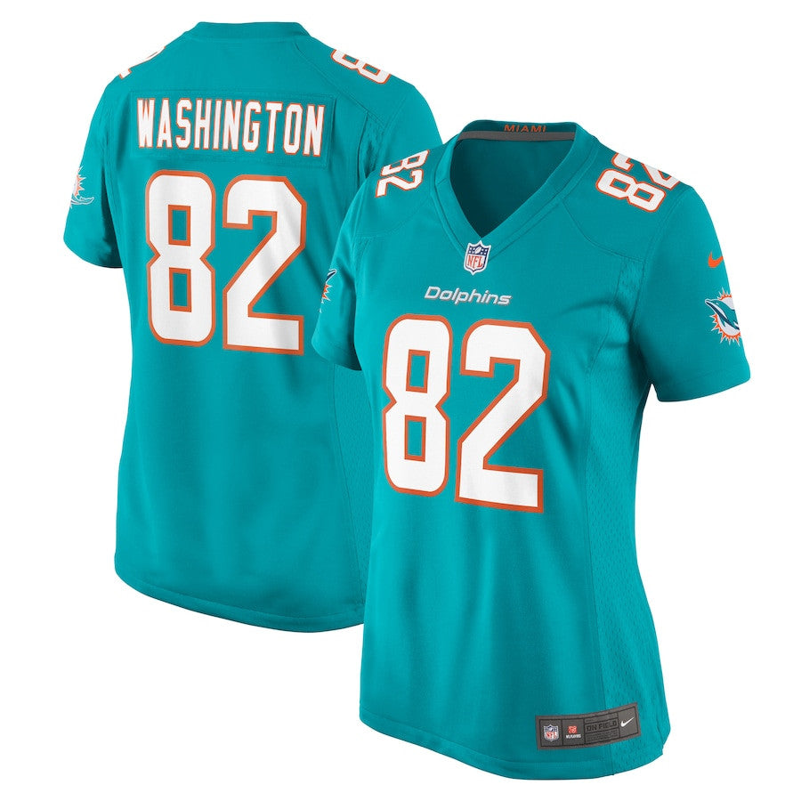 Tahj Washington 82 Miami Dolphins Game Jersey – Aqua JS8401