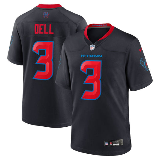 Tank Dell 3 Houston Texans 2nd Alternate Game Jersey – Navy JS6432