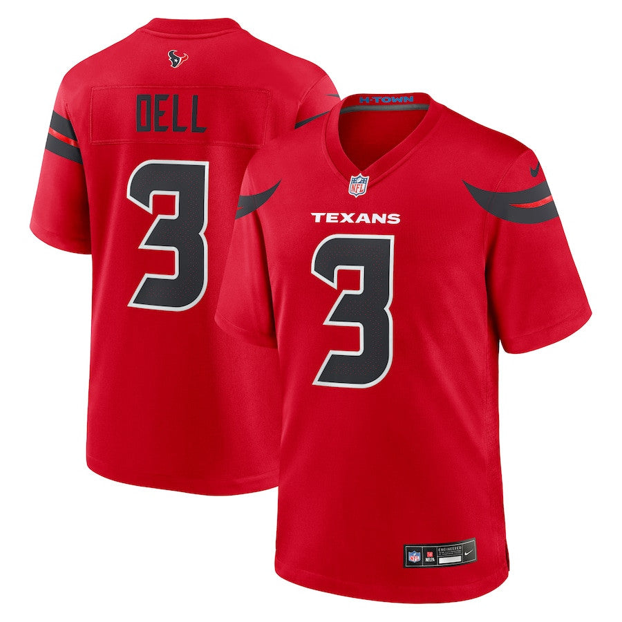 Tank Dell 3 Houston Texans Alternate Game Jersey – Red JS7196
