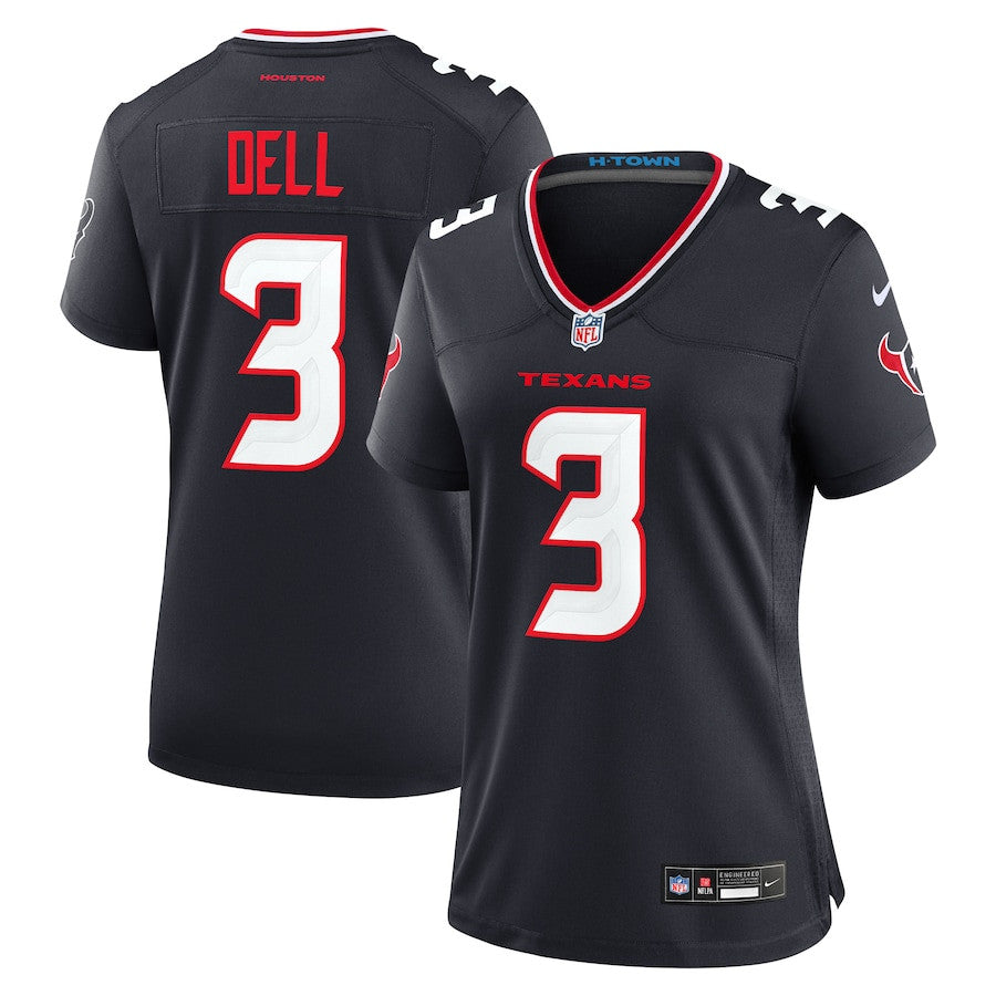 Tank Dell 3 Houston Texans Team Game Jersey – Navy JS4395