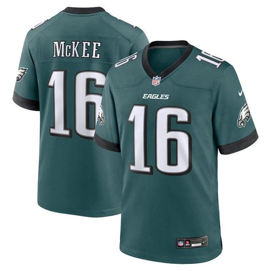 Tanner McKee 16 Philadelphia Eagles Team Game Jersey – Midnight Green JS4181