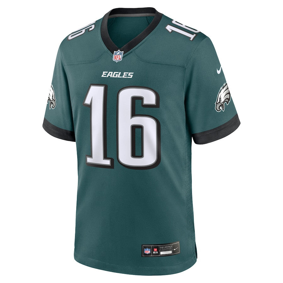 Tanner McKee 16 Philadelphia Eagles Team Game Jersey – Midnight Green JS4181