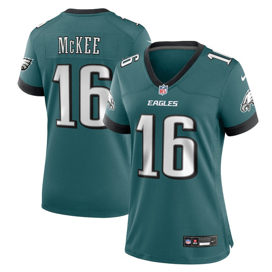 Tanner McKee 16 Philadelphia Eagles Team Game Jersey – Midnight Green JS6715
