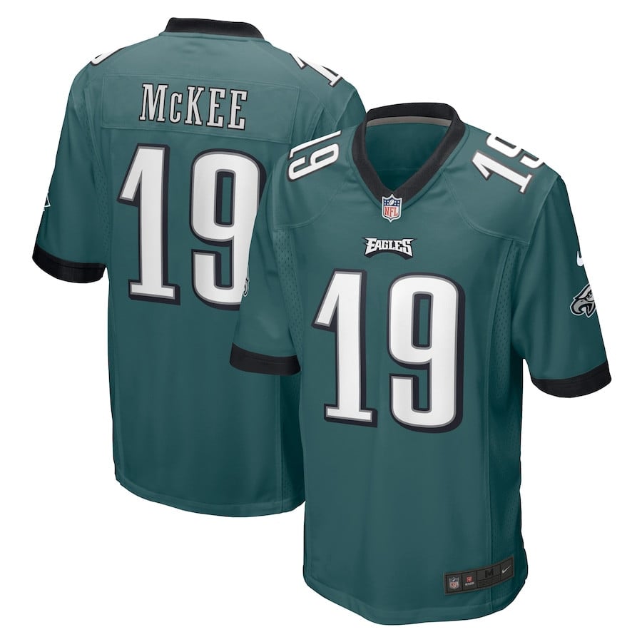 Tanner McKee 19 Philadelphia Eagles Team Game Jersey – Midnight Green JS6872
