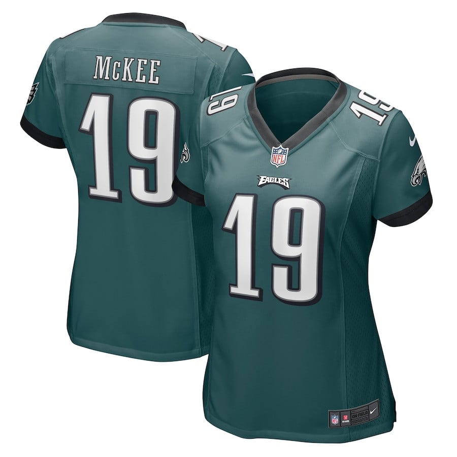 Tanner McKee 19 Philadelphia Eagles Team Game Jersey – Midnight Green JS7113