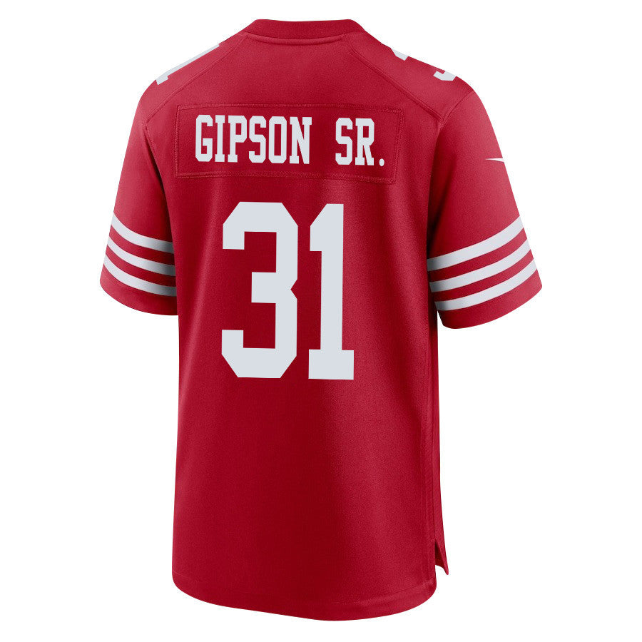 Tashaun Gipson Sr. 31 San Francisco 49ers NFC Champions Patch Game Jersey – Scarlet JS9633