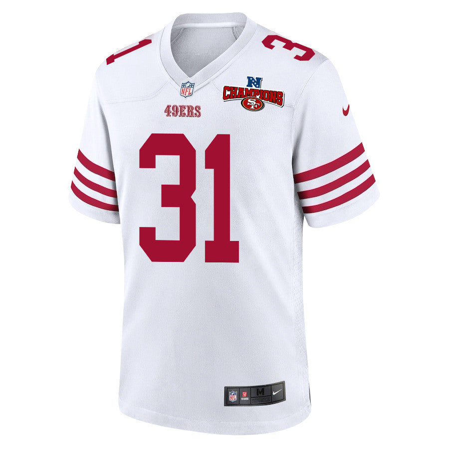 Tashaun Gipson Sr. 31 San Francisco 49ers NFC Champions Patch Game Jersey – White JS8985
