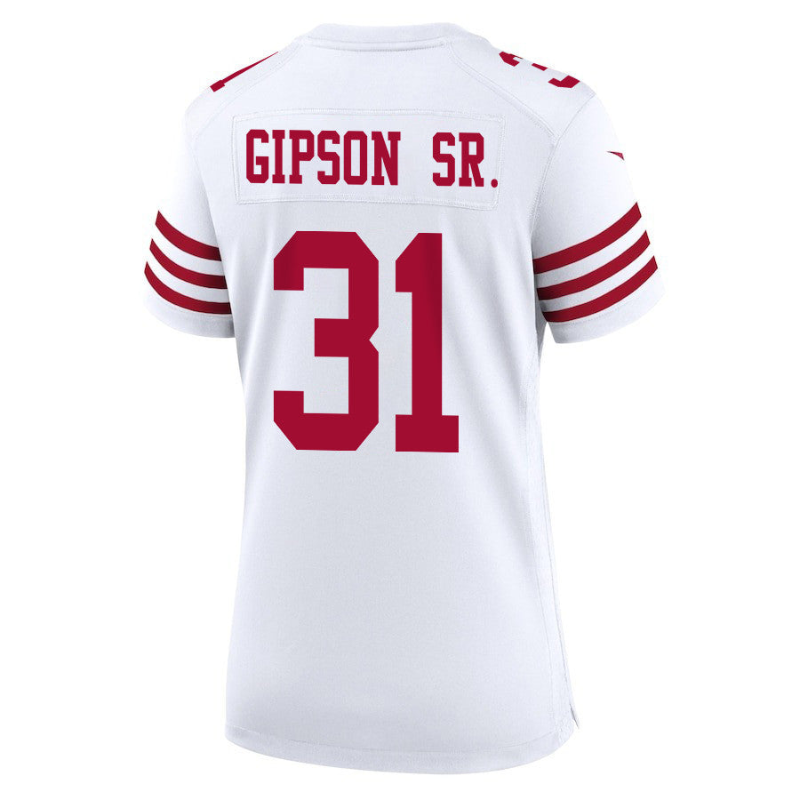 Tashaun Gipson Sr. 31 San Francisco 49ers Super Bowl LVIII Patch Game Jersey – White JS4695