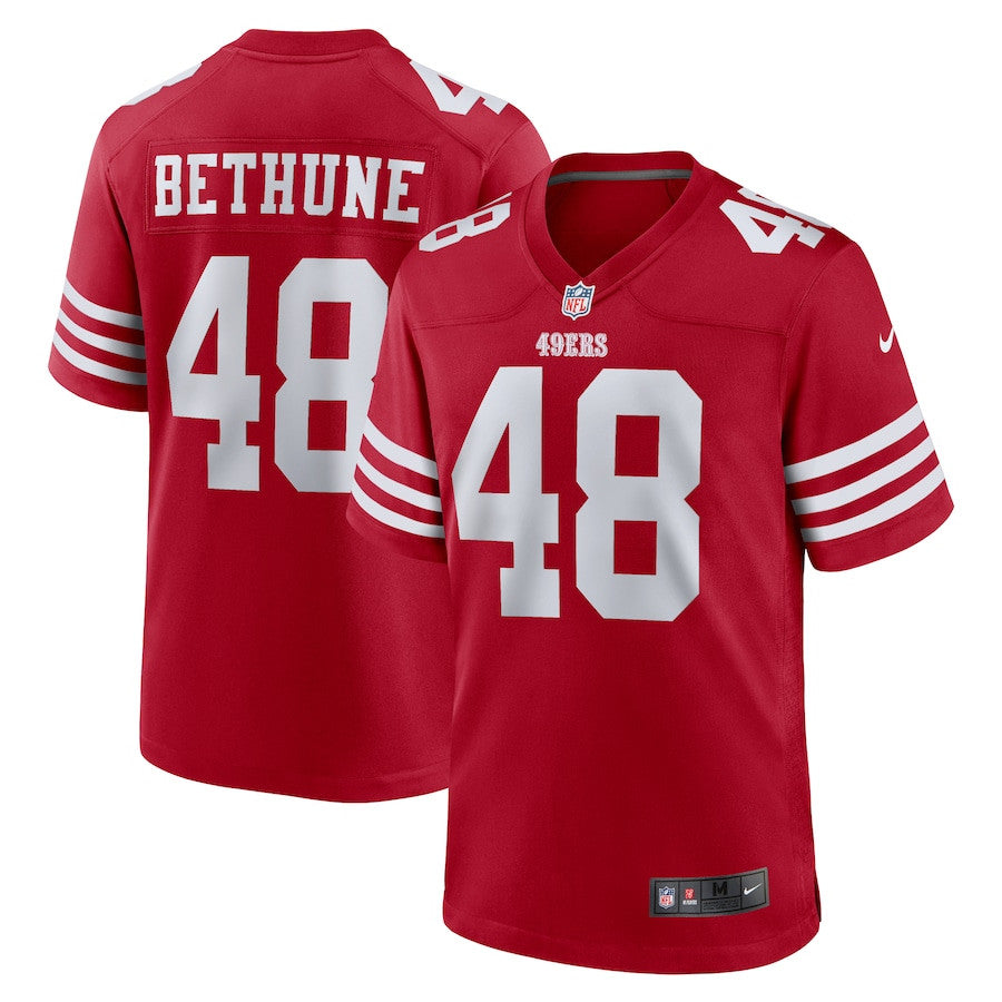 Tatum Bethune 48 San Francisco 49ers Game Jersey – Scarlet JS8885