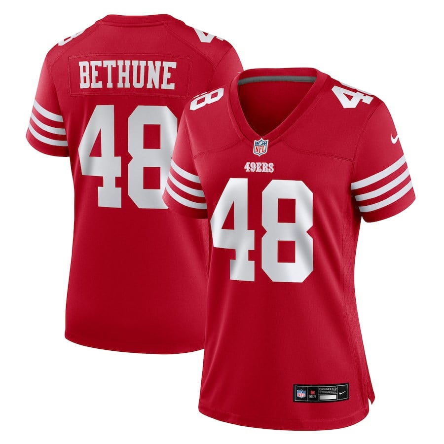 Tatum Bethune 48 San Francisco 49ers Game Jersey – Scarlet JS9771