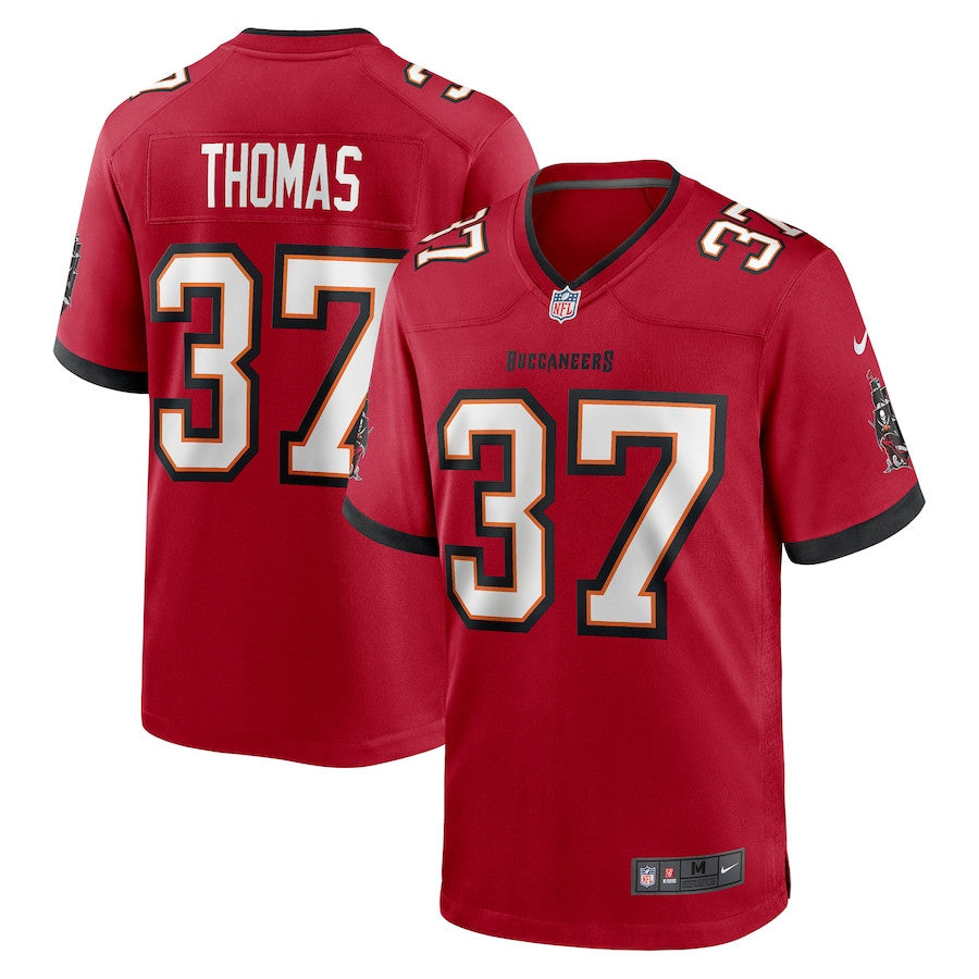 Tavierre Thomas 37 Tampa Bay Buccaneers Game Jersey – Red JS4469