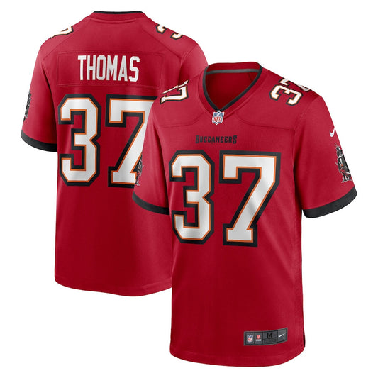 Tavierre Thomas 37 Tampa Bay Buccaneers Game Jersey – Red JS4469