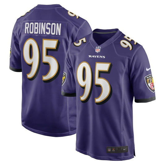 Tavius Robinson 95 Baltimore Ravens Team Game Jersey – Purple JS8402