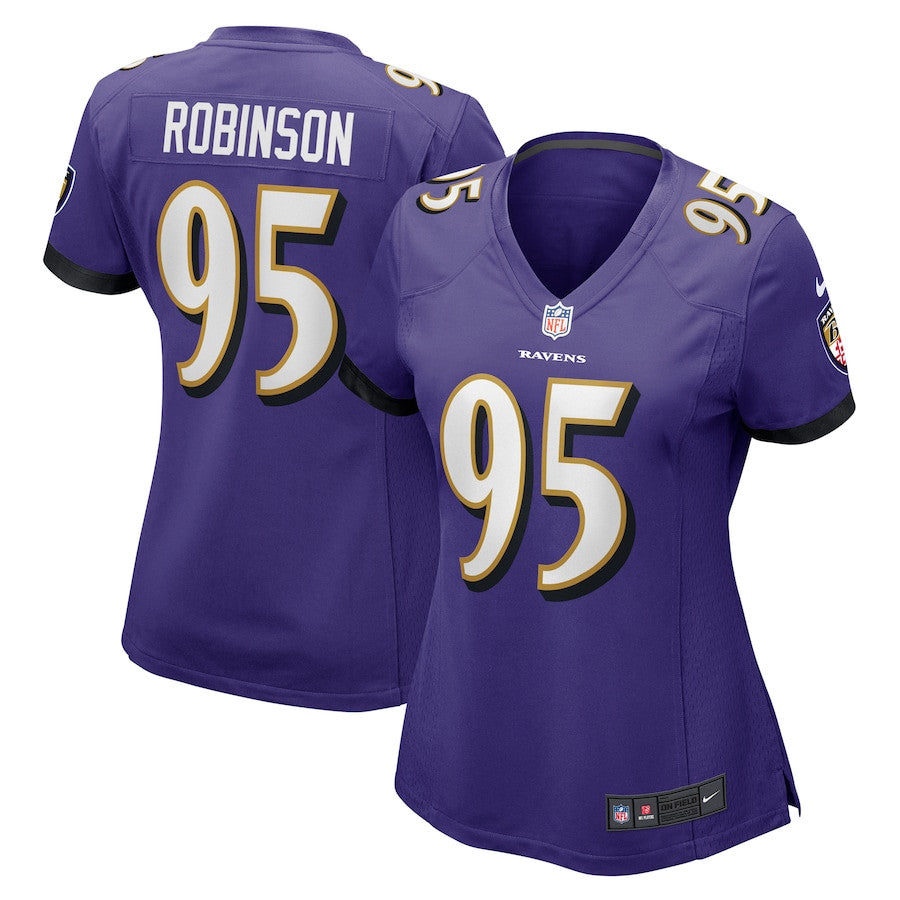 Tavius Robinson 95 Baltimore Ravens Game Jersey – Purple JS5603