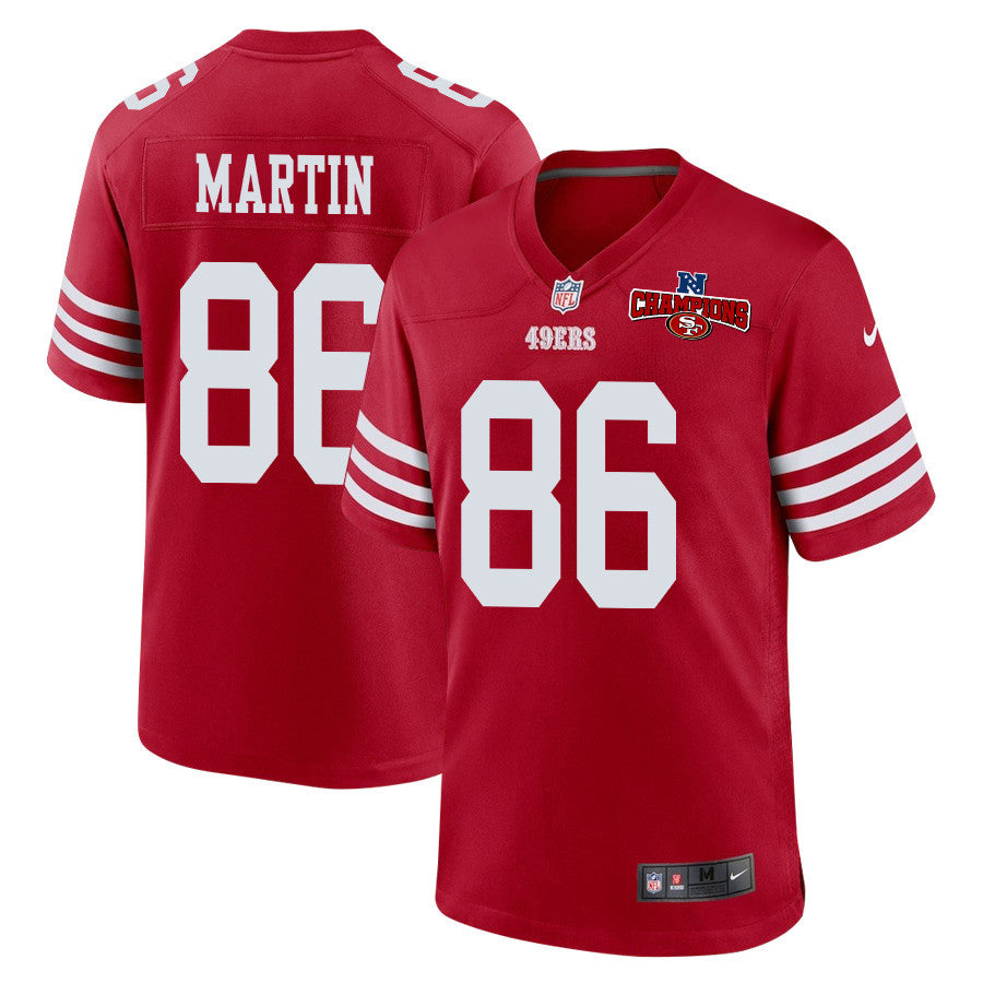 Tay Martin 86 San Francisco 49ers NFC Champions Patch Game Jersey – Scarlet JS5546