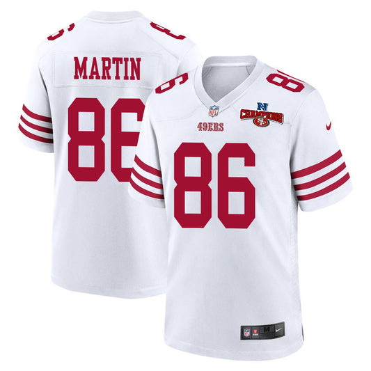 Tay Martin 86 San Francisco 49ers NFC Champions Patch Game Jersey – White JS6811