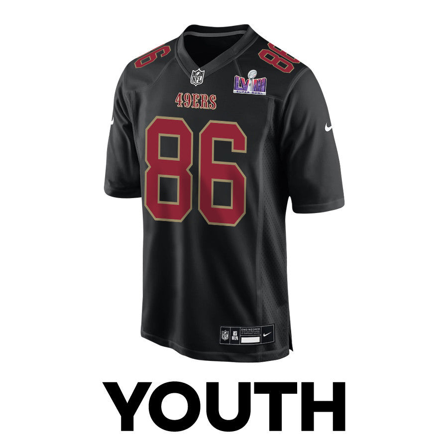 Tay Martin 86 San Francisco 49ers Super Bowl LVIII Patch Fashion Game Jersey – Carbon Black JS3173