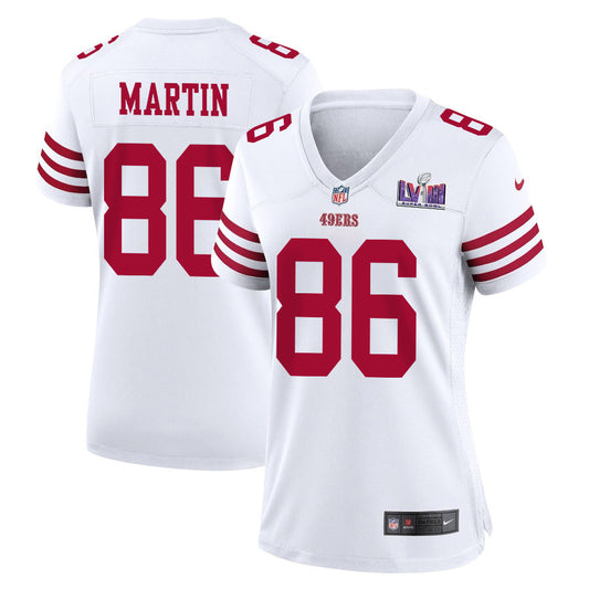Tay Martin 86 San Francisco 49ers Super Bowl LVIII Patch Game Jersey – White JS9326