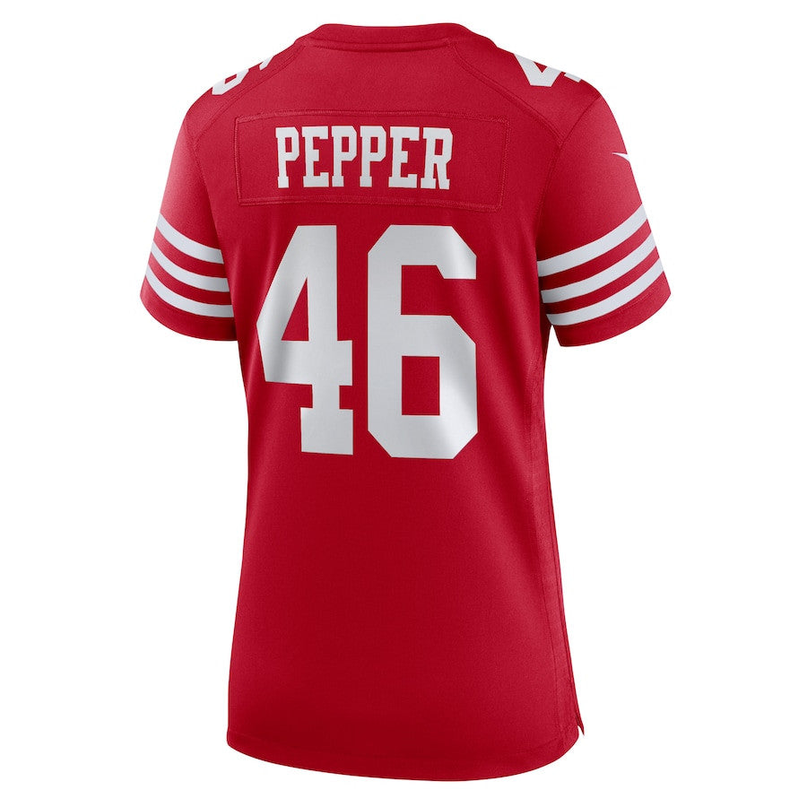 Taybor Pepper 46 San Francisco 49ers Game Jersey – Scarlet JS9798
