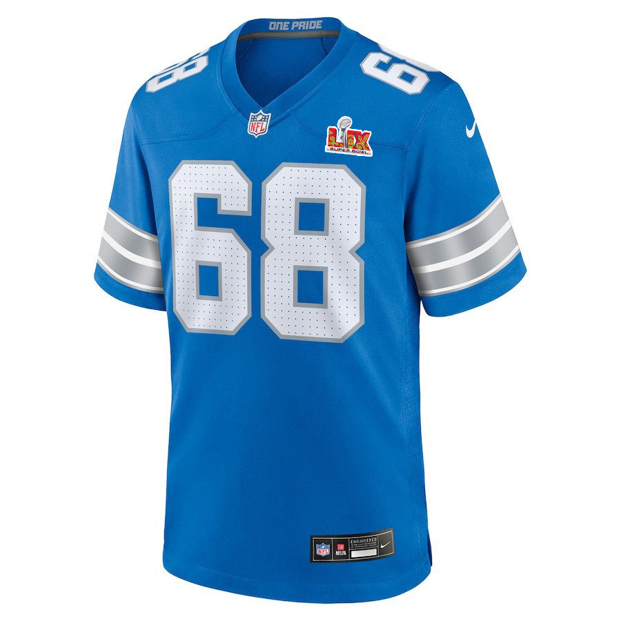 Taylor Decker #68 Detroit Lions Super Bowl LIX Jersey – – Blue JS5296