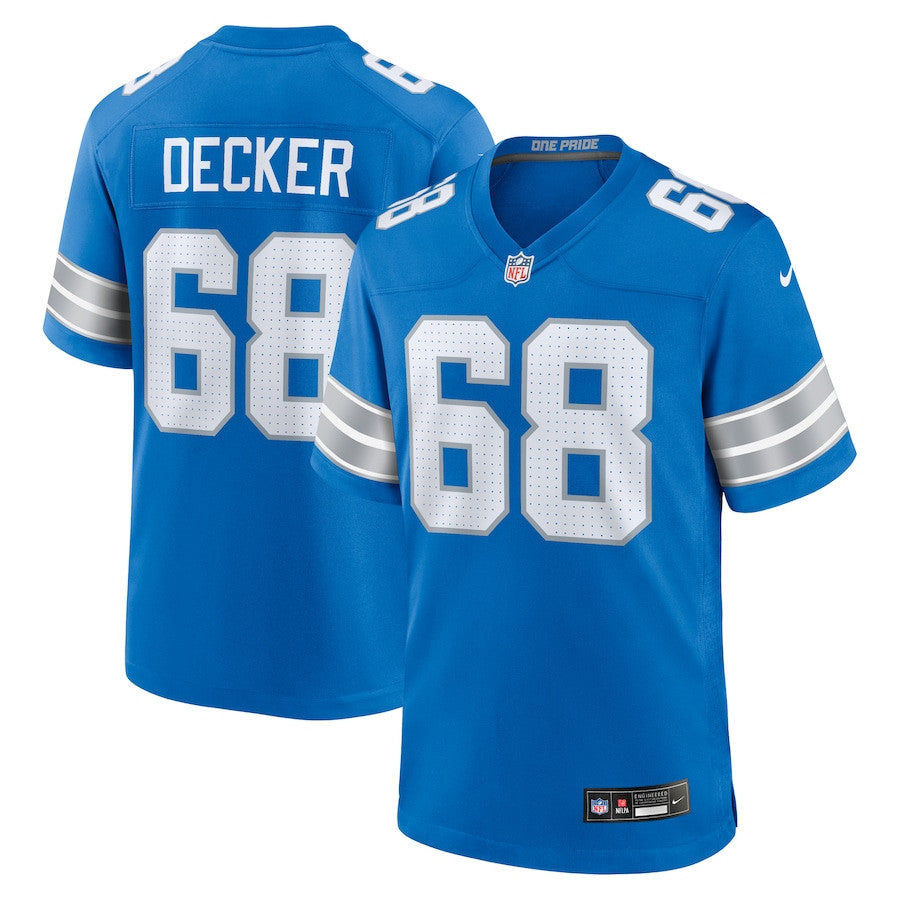 Taylor Decker 68 Detroit Lions Team Game Jersey – Blue JS8951