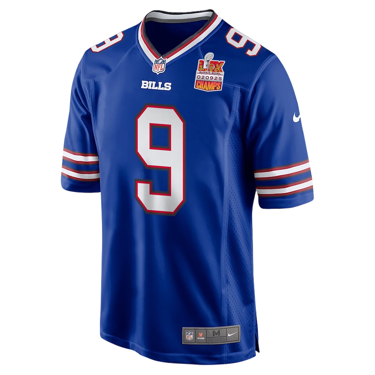 Taylor Rapp 9 Buffalo Bills Super Bowl LIX Champions Patch Game Jersey – Royal JS8535