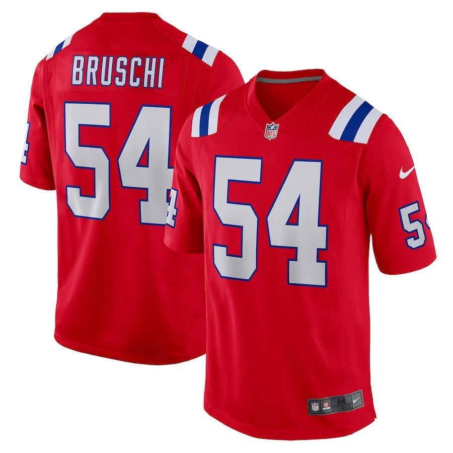 Tedy Bruschi 54 New England Patriots Retired Alternate Game Jersey – Red JS2911