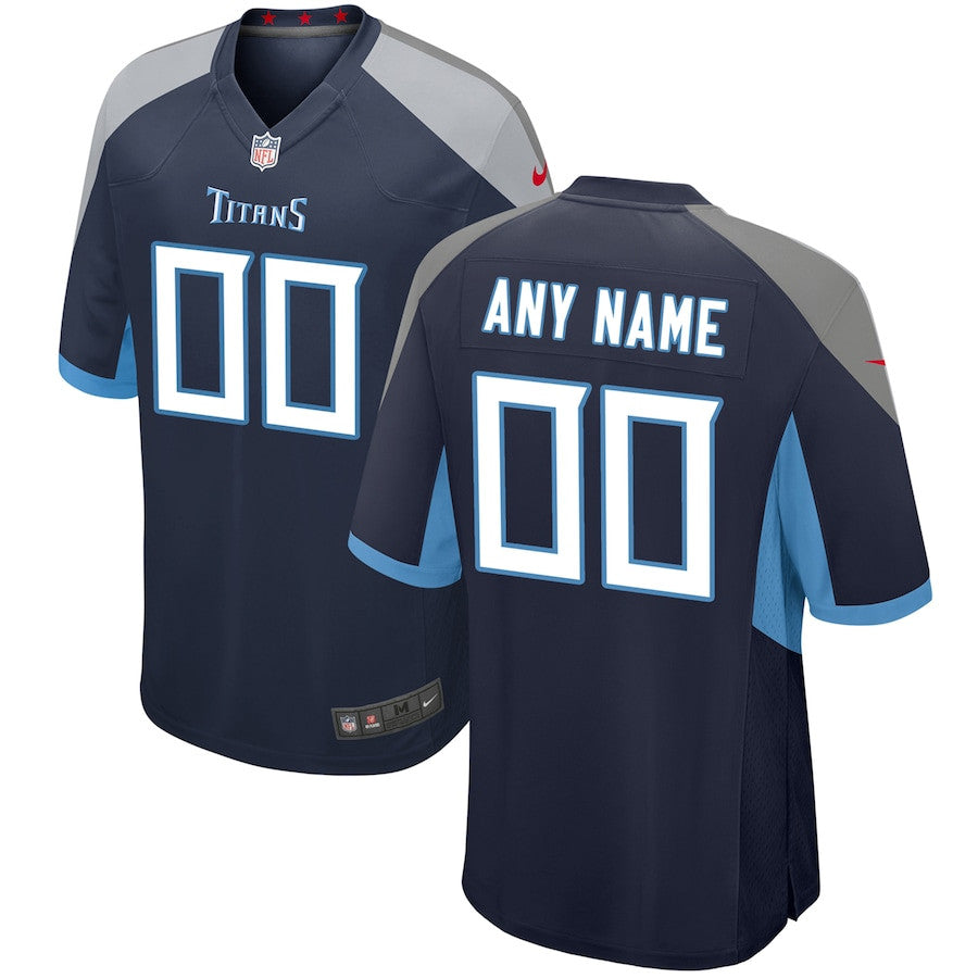 Tennessee Titans Custom Game Jersey – Navy JS9372