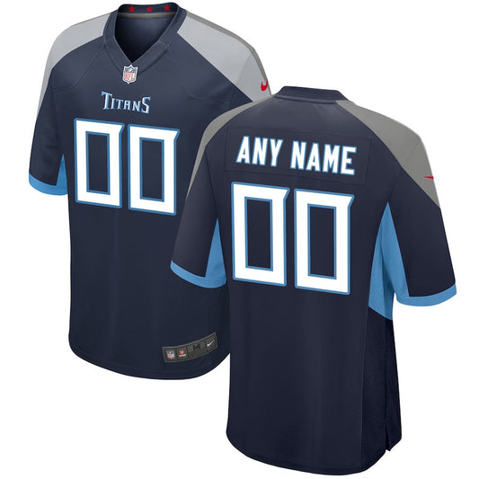 Tennessee Titans Custom Game Jersey – Navy JS9372