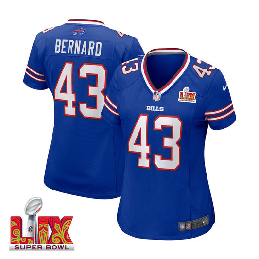 Terrel Bernard #43 Buffalo Bills Super Bowl LIX Jersey – Royal JS4381
