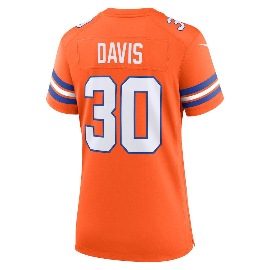 Terrell Davis 30 Denver Broncos Mile High Collection 1977 Throwback Retired Player Game Jersey – Orange JS5725