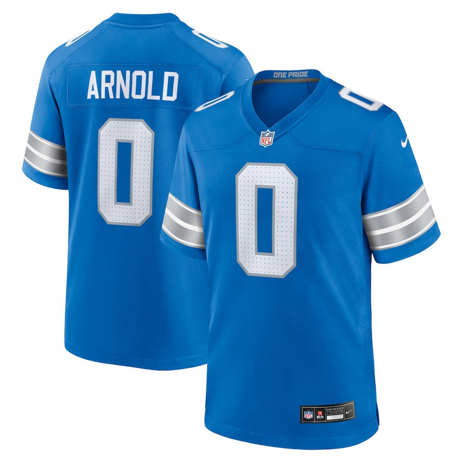 Terrion Arnold 0 Detroit Lions Player Game Jersey – Blue JS7324
