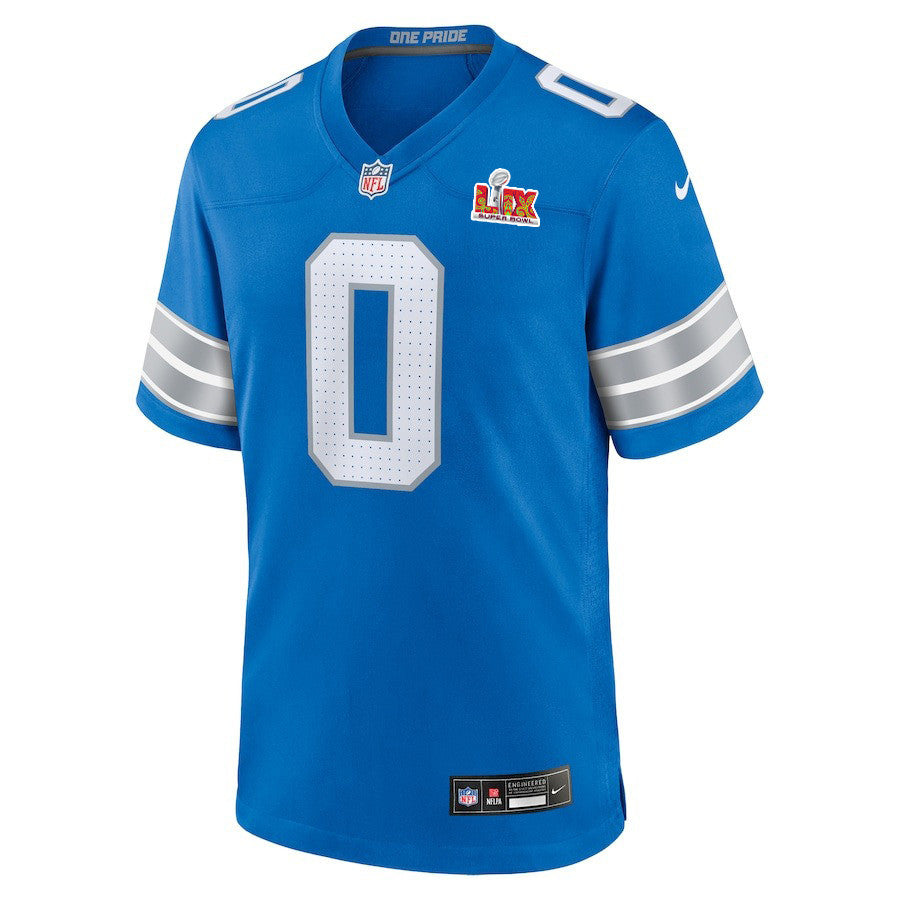 Terrion Arnold #0 Detroit Lions Super Bowl LIX Jersey – – Blue JS6637