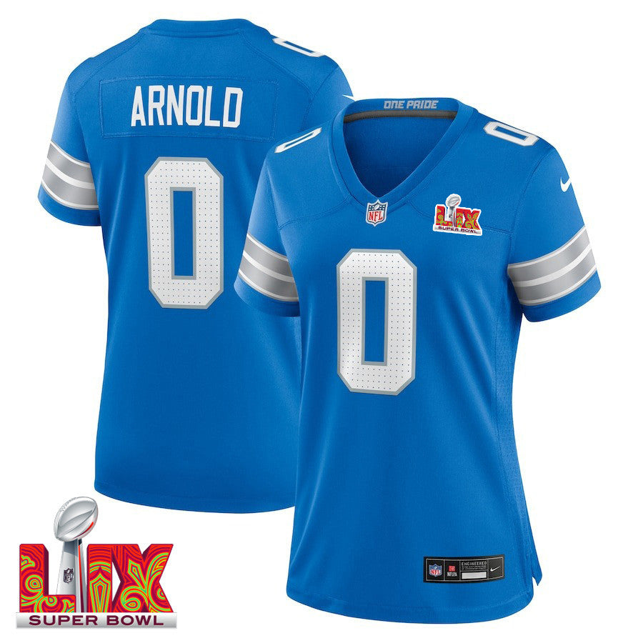 Terrion Arnold #0 Detroit Lions Super Bowl LIX Jersey – Blue JS7373