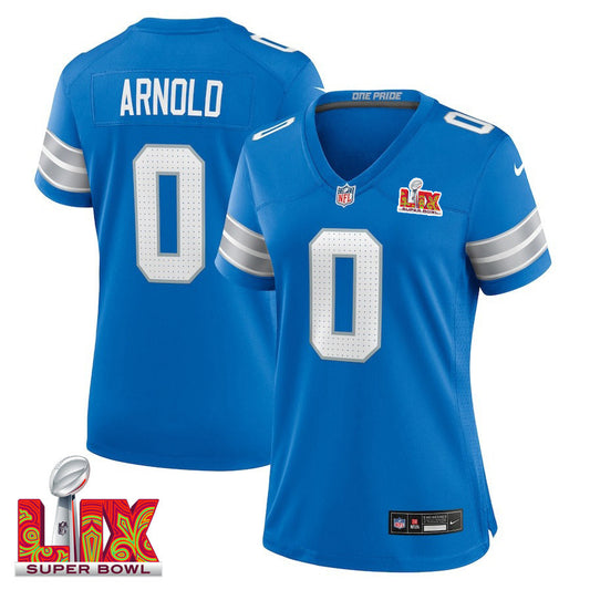Terrion Arnold #0 Detroit Lions Super Bowl LIX Jersey – Blue JS7373