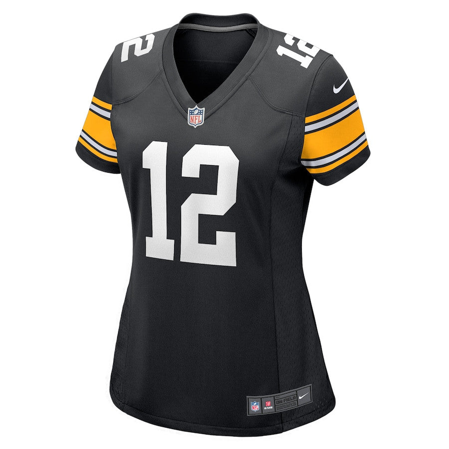 Terry Bradshaw 12 Pittsburgh Steelers Retired Jersey – Black JS8735