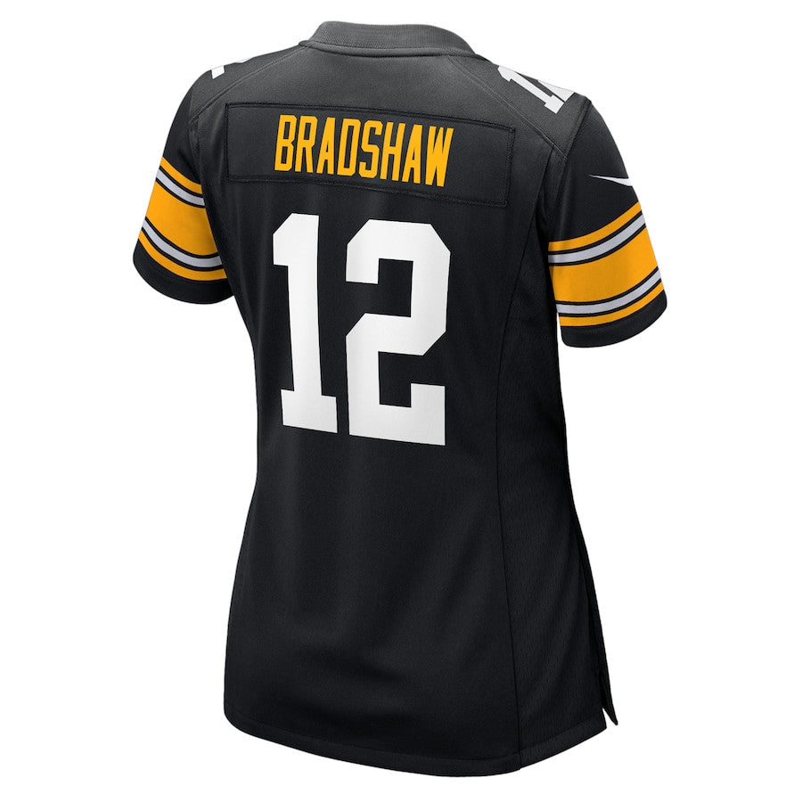 Terry Bradshaw 12 Pittsburgh Steelers Retired Jersey – Black JS8735