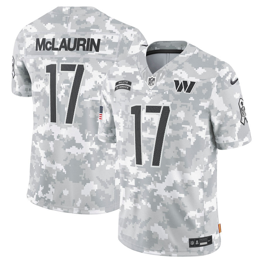 Terry McLaurin 17 Washington Commanders 2024 Salute to Service Limited Jersey – Arctic Camo JS6233