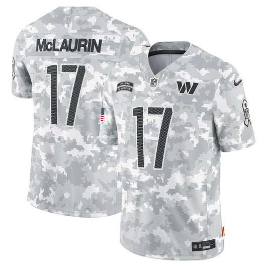 Terry McLaurin 17 Washington Commanders 2024 Salute to Service Limited Jersey – Arctic Camo JS6233