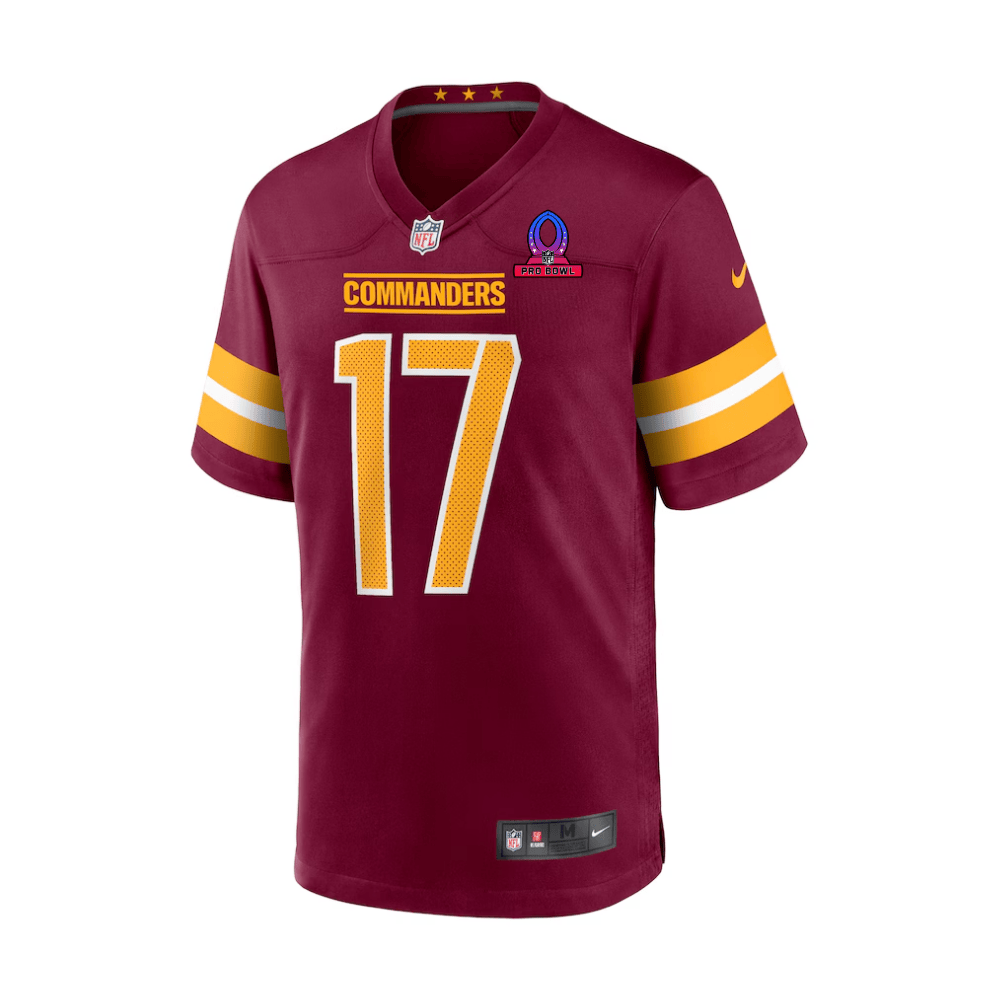Terry McLaurin 17 Washington Commanders 2025 Pro Bowl Patch Game Jersey – Burgundy JS7679